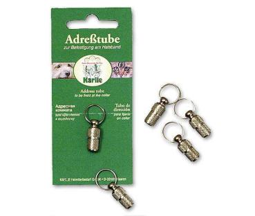 Adresstube für Hunde in Silber klein von Karlie